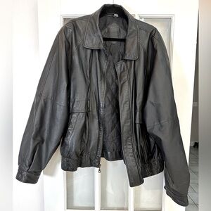Vintage Outdoor Exchange 80’s 90’s Genuine Black Leather Jacket Men’s Size 2XL